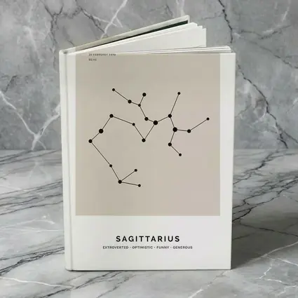 Sagittarius Constellation Minimal Beige Star Map