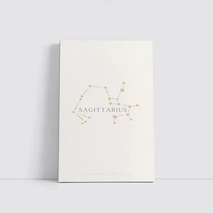 Sagittarius Constellation Star Map Beige Art