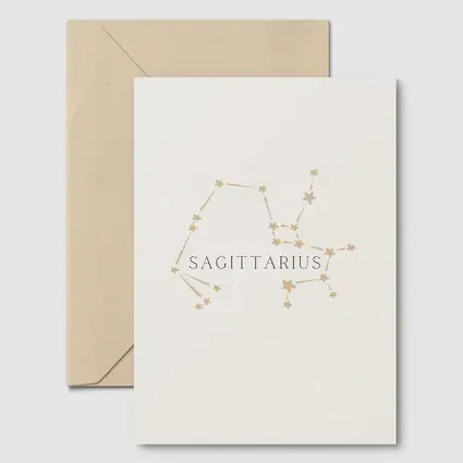 Sagittarius Constellation Star Map Beige Art