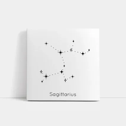 Sagittarius Constellation Stars Black White Art