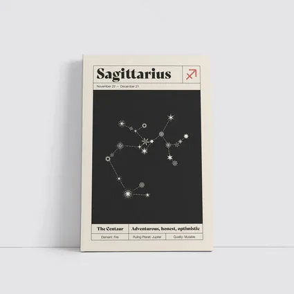 Sagittarius Constellation Star Map Dark Background