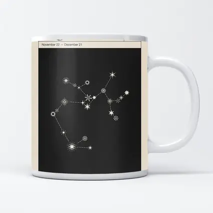 Sagittarius Constellation Star Map Dark Background