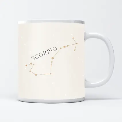 Scorpio Constellation Star Map Beige Background
