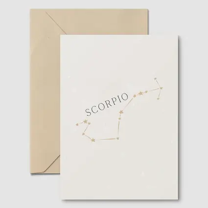 Scorpio Constellation Star Map Beige Background