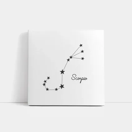 Scorpio Constellation Stars Minimalist White Art