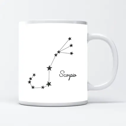 Scorpio Constellation Stars Minimalist White Art