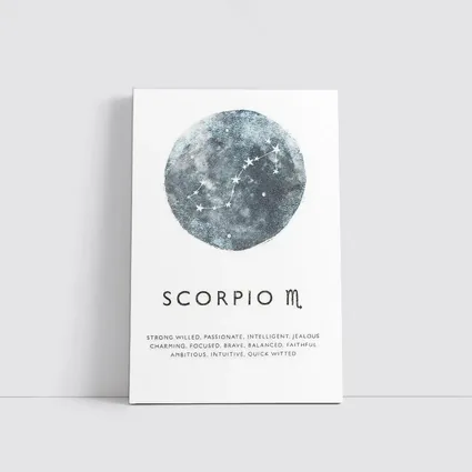 Scorpio Zodiac Moon Constellation Art Print