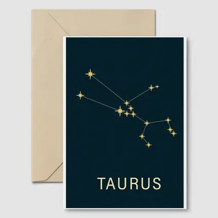 Taurus Constellation Gold Stars Dark Blue
