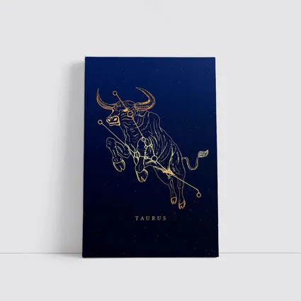 Taurus Constellation Gold Bull Dark Blue