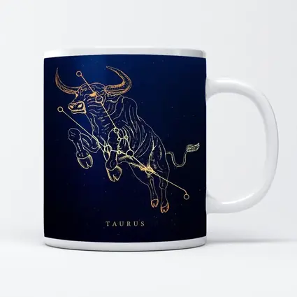 Taurus Constellation Gold Bull Dark Blue