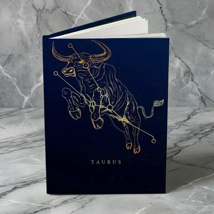 Taurus Constellation Gold Bull Dark Blue