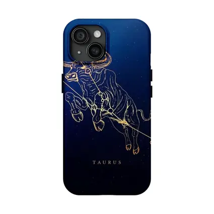 Taurus Constellation Gold Bull Dark Blue