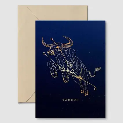 Taurus Constellation Gold Bull Dark Blue