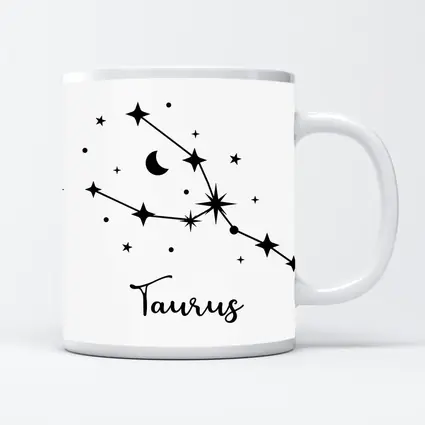 Taurus Constellation Stars Moon Black White