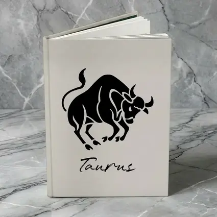 Taurus Zodiac Bull Black Beige Art