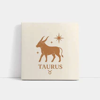 Taurus Zodiac Bull Star Celestial Beige Art