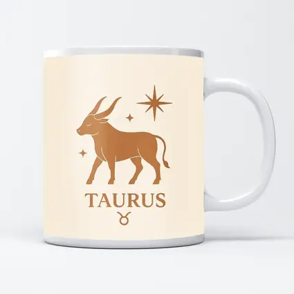Taurus Zodiac Bull Star Celestial Beige Art