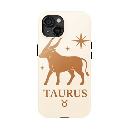 Taurus Zodiac Bull Star Celestial Beige Art