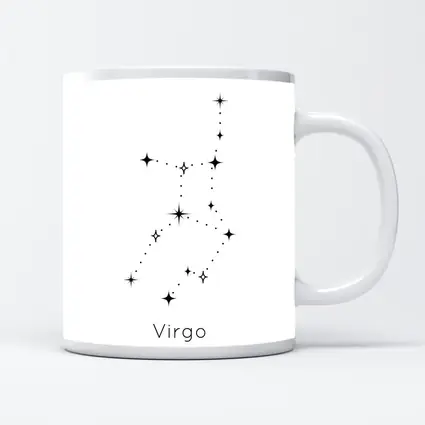 Virgo Constellation Stars Black White Art