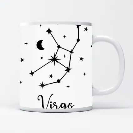 Virgo Constellation Stars Moon Black Art