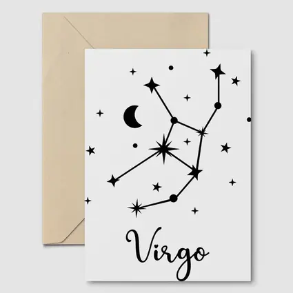 Virgo Constellation Stars Moon Black Art