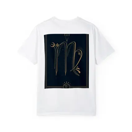 Virgo Zodiac Sign Gold Dark Blue
