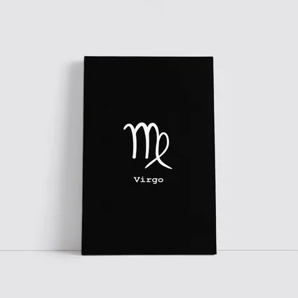 Virgo Zodiac Sign White Black Background