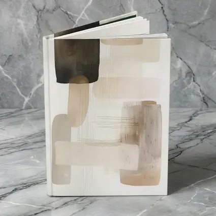 Neutral Beige Abstract Shapes Watercolor Art