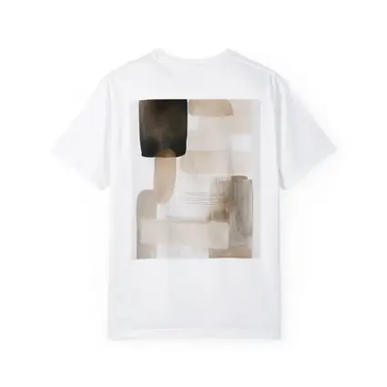 Neutral Beige Abstract Shapes Watercolor Art