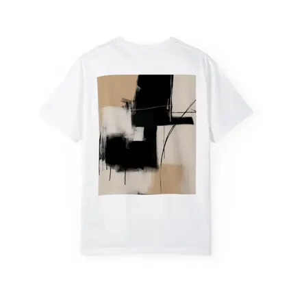 Black Abstract Brushstrokes on Beige Background