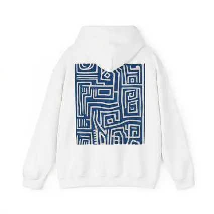 Blue Abstract Tribal Line Art Pattern