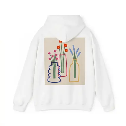 Three Colorful Vases With Flowers Illustration