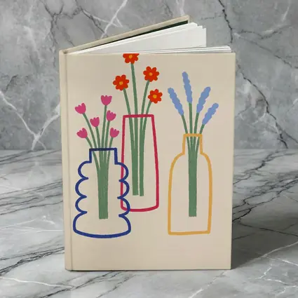 Three Colorful Vases With Flowers Illustration
