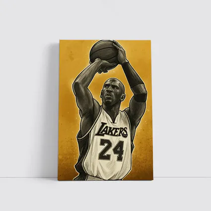 Lakers Number Twenty Four Basketball Player Gold