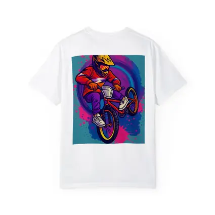 BMX Rider Doing Tricks Colorful Graffiti Background