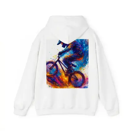 BMX Rider Colorful Paint Splash Art