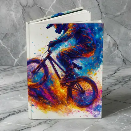 BMX Rider Colorful Paint Splash Art