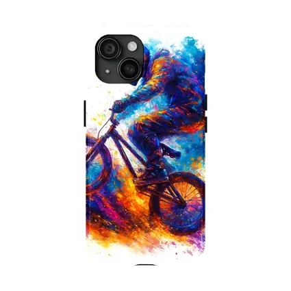 BMX Rider Colorful Paint Splash Art