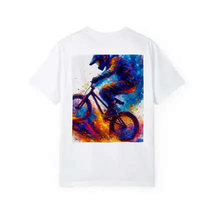 BMX Rider Colorful Paint Splash Art