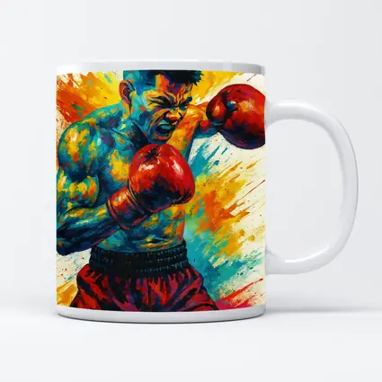 Boxing Fighter Explosive Colorful Paint Splash Art