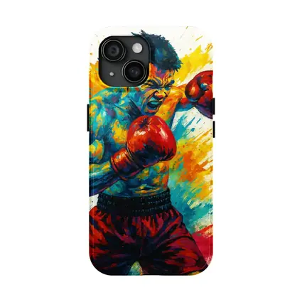 Boxing Fighter Explosive Colorful Paint Splash Art