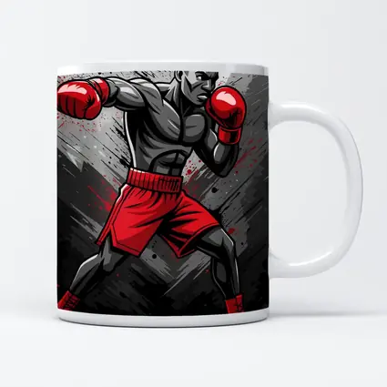Boxing Fighter Red Gloves Grunge Art