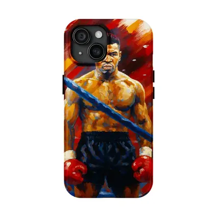 Mike Tyson Boxing Oil Painting Bold Background