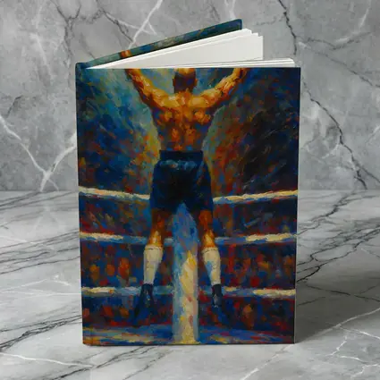 Boxer Victory Pose Oil Painting Boxing Ring