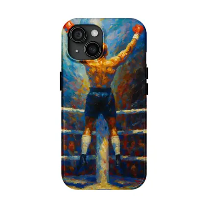 Boxer Victory Pose Oil Painting Boxing Ring