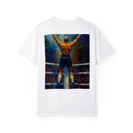 Boxer Victory Pose Oil Painting Boxing Ring