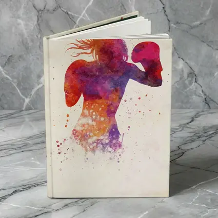 Female Boxer Watercolor Art Pink Red