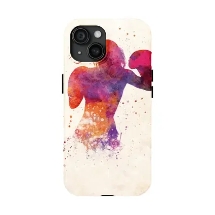 Female Boxer Watercolor Art Pink Red