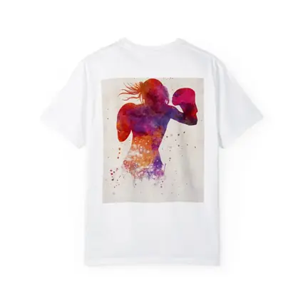 Female Boxer Watercolor Art Pink Red