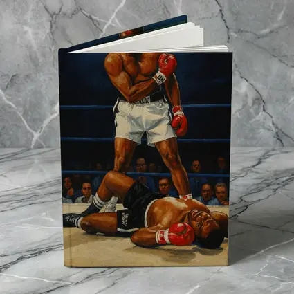 Muhammad Ali Standing Over Fallen Opponent Boxing